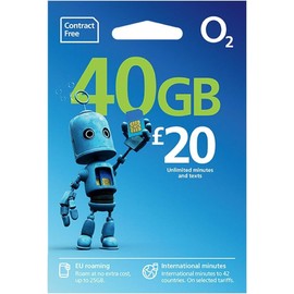 O2 Sim Card Pay As You Go (PAYG) £25 Data Hungry Tariff
