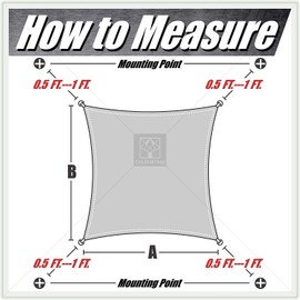 ColourTree 10' x 13' Grey Sun Shade Sail Rectangle Canopy Awning Fabric Cloth Screen - UV Block UV Resistant Heavy Duty Commercial Grade - Outdoor Patio Carport - (We Make Custom Size)