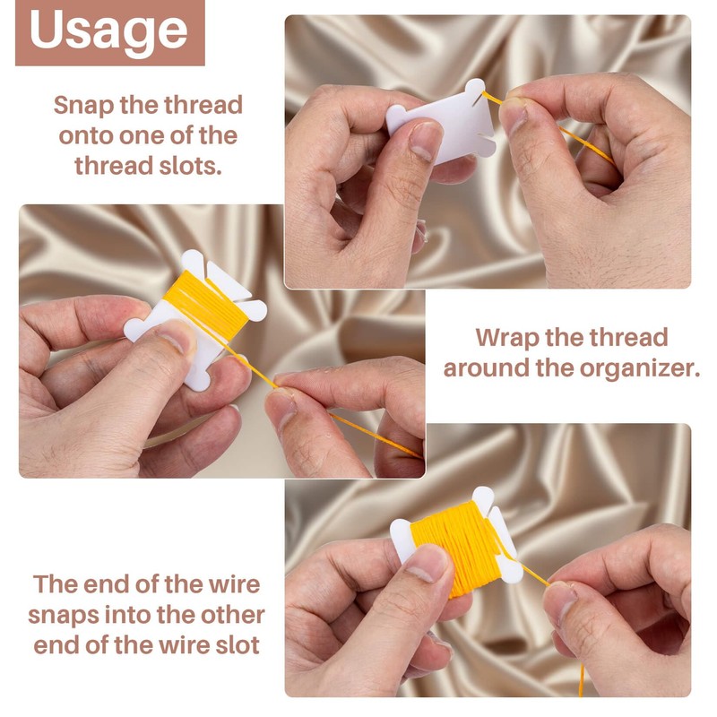 150PCS RAINFLOW Plastic Embroidery Floss Bobbins - White Embroidery Floss