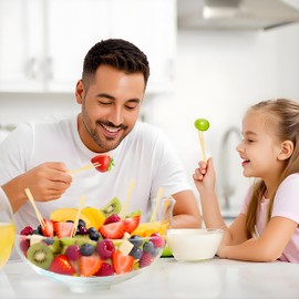 Appetizer Forks 400Pcs Toothpicks for Appetizers 3.5" Cocktail Forks Disposable Mini Bamboo Fork Small Fruit Fork Food Pick for Dessert Catering Wedding Party Supplies Charcuterie Boards Accessories