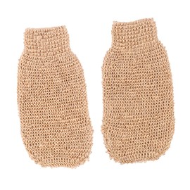 PACKOVE 2pcs Ramie Jute Exfoliating Bath Gloves for Deep Skin Cleansing and Dead Skin Removal Spa Mitts for Body Scrub Reusable Shower Gloves with Strong Cleaning Power