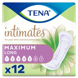 TENA Sensitive Care Pads, 54268, Maximum Absorbency, Long, Pack of 12