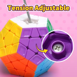 TOYESS Magic Cube Megaminx Speedcube, 3 x 5 Megamix Dodecahedron Speed Cube Puzzle Magic Cube Toy Children and Adults, Stickerless