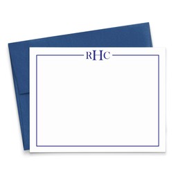 3 Letter Monogram Stationery Set for Men or Women FLAT NOTE CARDS, Monogrammed Note cards with Envelopes, Monogrammed Stationary Set PROFESSIONAL, Your Choice of Colors and Quantity