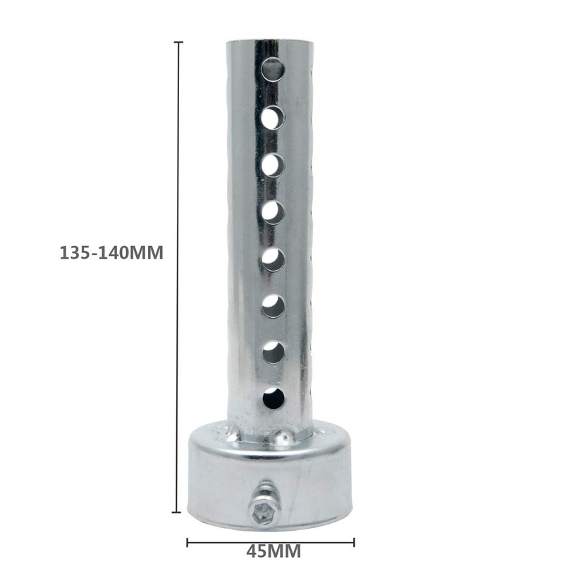 TOTMOX Motorcycle Exhaust Silencer 45 mm Silver, 2 Pieces Universal
