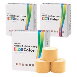 【3箱セット】キネプロ Color 50mm×5m 6巻（キネシオロジーテープPRO Color）スポーツテーピング キネシオ キネシオテープ ブラック ホワイト シャンパンゴールド ライトブルー ネイビー パープル レッド オレンジ ピンク グリーン ライム イエロー (シャンパンゴールド)