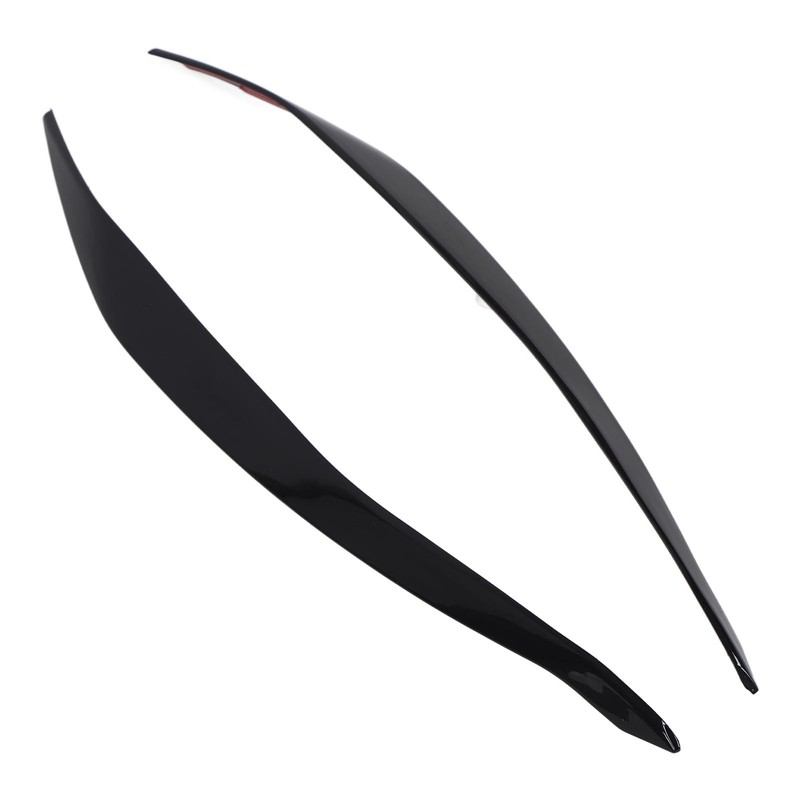 Front Headlight Eyebrow Cover ABS Black Front Headlight Lamp Eyebrow