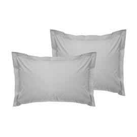 Luxurious Oxford Satin Pillowcase Set (2 Pieces), Light Grey, 80 x 80 cm, 100% Cotton Satin, 125 g/m², Soft & Elegant for a Restful Sleep