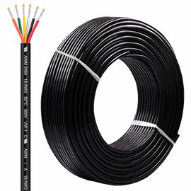 LINKSQ UL2464 5FT 18 Gauge 6 Conductor PVC Electrical Wire, Tinned Copper Hookup Wire, 18 AWG 6 Wire, 18/6 Low Voltage Wires, Landscape Wire, OFC Speaker Cable, Automotive Battery Wires