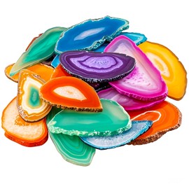 PARAS KORS 20pcs Polished Agate Pieces: Ideal for Elevating Home Decor & DIY Jewelry Crafting