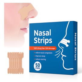 Tiras Nasales, 50Pcs Las Tiras Nasales para Dormir Sanas,Respirar Bien Tiras Nasales Solución Anti Ronquidos para Mujeres Hombres Mejora la Respiración y Calidad del Sueño