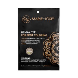 Marie-José & Co Henna Dye Set - Professional Henna Tint for Spot Coloring - Good for 50 Applications (Grey Brown)