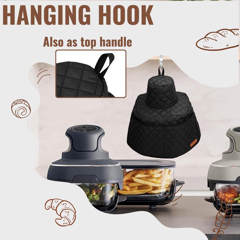 CROTIRAD Glass Air Fryer Dust Cover Compatible with Ninja Crispi,