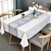 TruDelve Plastic Table Cloth Square Table Gray Vinyl Tablecloth Waterproof