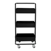 Seville Classics 3 Bin Metal Rolling Storage Utility Cart Organizer