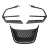 3pcs Steering Wheel Trim Kit Carbon Fiber Color ABS Frame