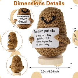 Grevosea Mini Funny Knitted Potato, 2 Pcs Potato Doll Crochet with Sunflower, 3 Inch Cute Wool Funny Knitted Doll Cheer up Gifts for Christmas Birthday Friends Party Decoration Encouragement