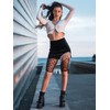 Newcotte 4 Pcs Fishnet Shorts High Waisted Mesh Short Leggings