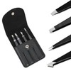 4-Piece Ingrown Hair Remover & Eyelash Tweezer Set 4-Piece Tweezer Set with Pouch 2ea