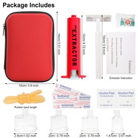 Gvhntk Snake Bite Kit Sting Kit Venom Extractor Suction Pump Emergency Sting Bite Kit First Aid Supplies for Backpacking Camping and Hiking (Red)