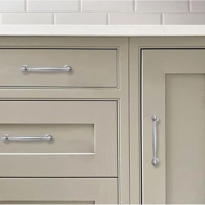 khtumeware 2 Pack 5 Inch(128mm) Brushed Satin Nickel Cabinet Pulls