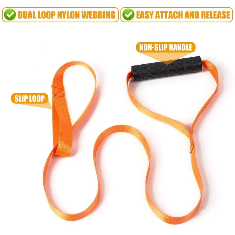 KINBOM 2pcs Deer Pull Strap, Orange Deer Puller Harness With