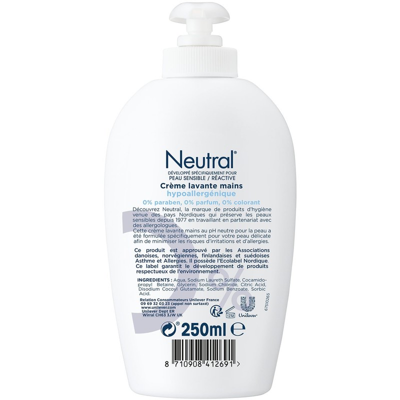 Neutral, 0% Hypo-Allergenic, Sensitive, Dry, 250ml (Pack of 2)