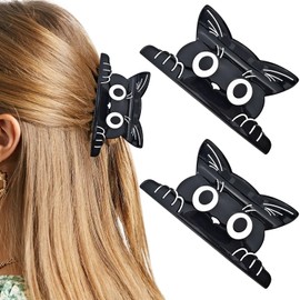 2PACK Cute Cat Hair Claw Clips Funny Cat Style for Girls Women Hair Accessories