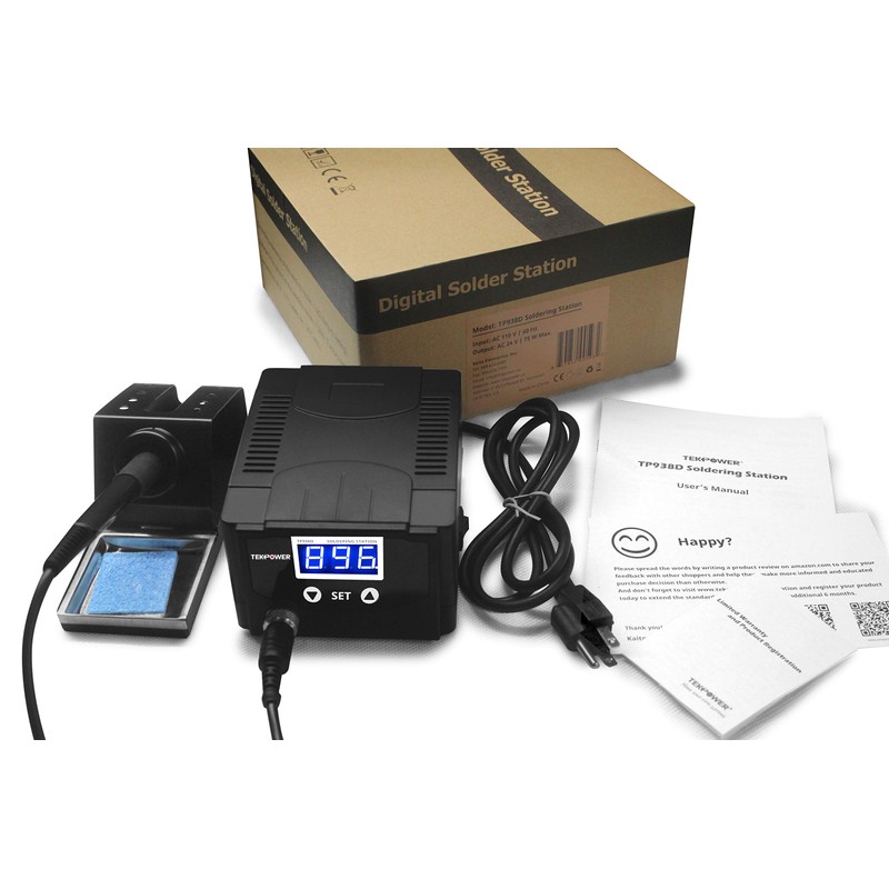 Tekpower TP938D Digital Soldering Station, 75 Watts Equivalent with Precision