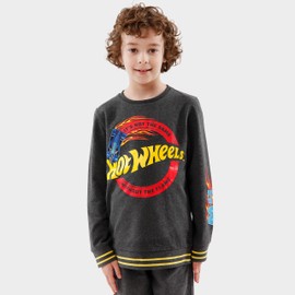 Hot Wheels Sweater And Joggers Set | Boys Sweatshirt and Joggers Co Ord Set | Race Car Tracksuit For Kids Grey 10-11 Years