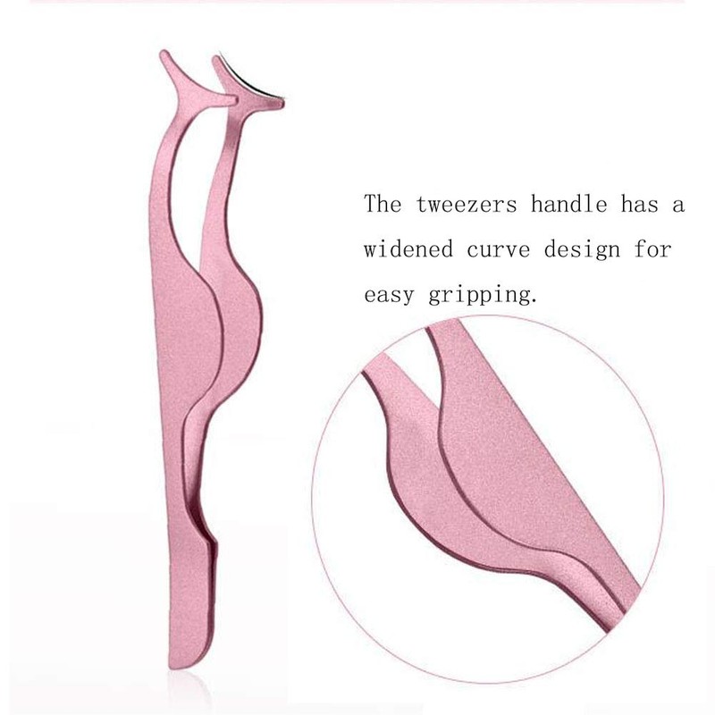 2 PCS False Eyelash Extension Tweezers Eyelshes Applicator Tool Stainless