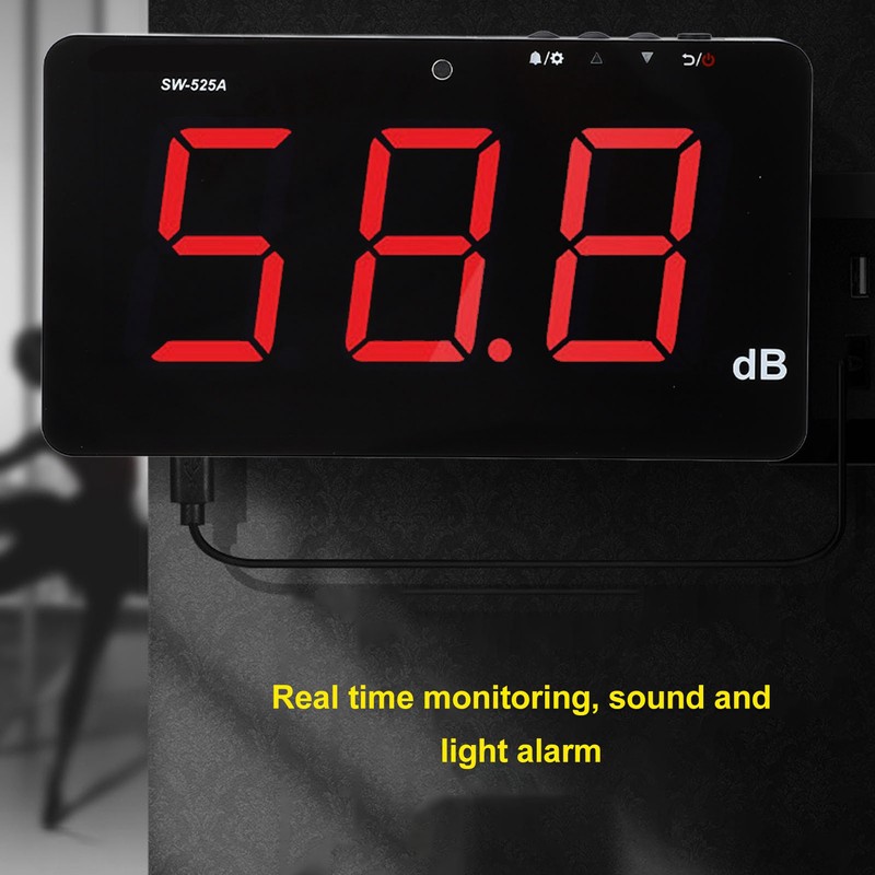 Wall Mounted Decibel Meter 9.6in LCD Display Screen 30‑130dB Sound
