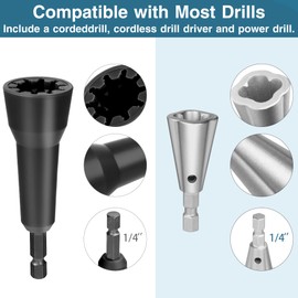 Wire Nut Twister,Wire Twisting Tool,Wire Nut Twiter for Drill,Spin Twist Wire Connector Socket,Wire Connector Driver with 1/4" Chuck,Wire Stripping and Twisting Tool(Wire Nut Twister Black)