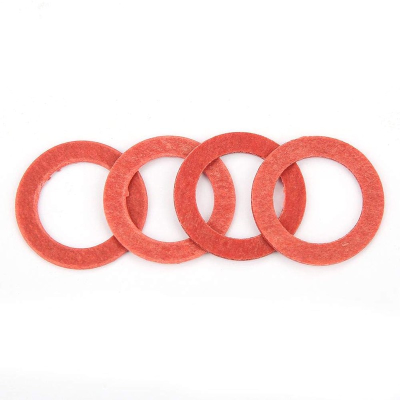 150Pcs Fiber Washer Insulation Flat Washer Assortment, 14 Sizes Red