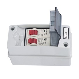 Distribution Box MCB Distribution Protection Box IP65 Waterproof 2 Way Flame Retardant MCB C Type Distribution Case Din Rail Power Distribution Enclosure for Outdoor Use (20A 32A)