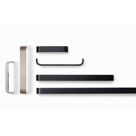 Gedotec Furniture Handles Aluminium | Pack of 1 - Folding Door Handles Furniture | Sense | Black Matt Look - Minimalist Design | Length: 103 mm | Cabinet Handles - Drawer Handles - Kitchen Handles -