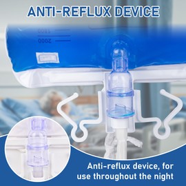 2000mL Sterile Urinary Drainage Bag, 3 Pack Overnight Catheter Bags with Anti-Reflux Drip Chamber, Professional Men Women Urine Bags with 48" Drainage Tube