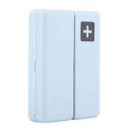 Organizador de pastillas con diseño magnético único, portátil, plegable, 7 compartimentos, material PP para medicina de retención(blue)