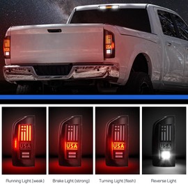 LED Tail Light + 3rd Brake Light Fit for Dodge Ram 1500 2007-2008, Fit for Dodge Ram 2500 3500 2007-2009, (Fit Halogen Type, Not Fit Factory LED Version) Rear Brake Lamp Taillight Assembly, Smoke Lens