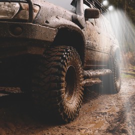 Retoo LED Work Light Auxiliary Headlight Reversing Light 12-24V 2200lm 27W IP68 Waterproof Near Field Lighting Headlight Tractor Excavator SUV UTV ATV Tractor Cable 1 m Black