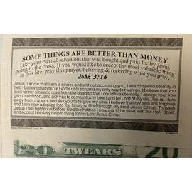 The Salvation Prayer Money Tracks Plan of Salvation Bookmarks Gospel Tracts 2.5" x 4.25" John 3:16 (Pack of 100)