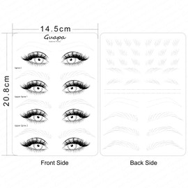 Guapa 5D Permanent Makeup Practice Skin - Double Sided Pre-printed Spine Lines Practice Skin For Eyebrow Tattoos - Fake Skin Sheets - Microblading Supplies (White-3PCS)
