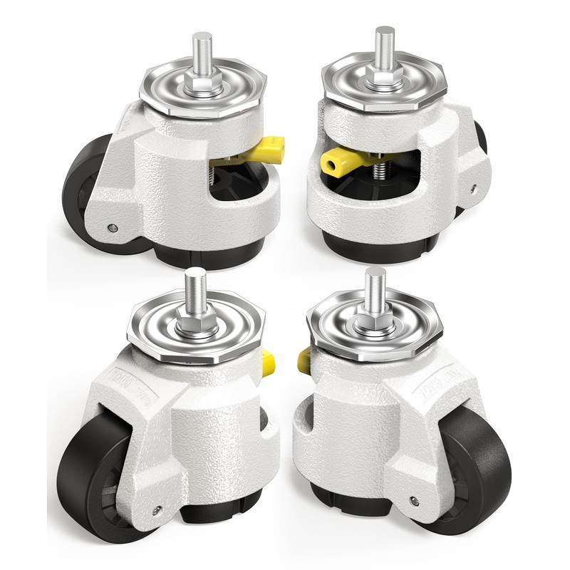 HOLKIE Leveling Stem Casters Set of 4 Heavy Duty Retractable