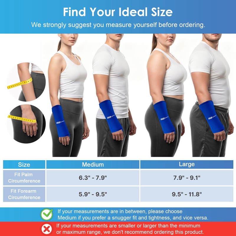 ComfiTECH Wrist Ice Pack Wrap 2 Pack, Flexible Hand Ice