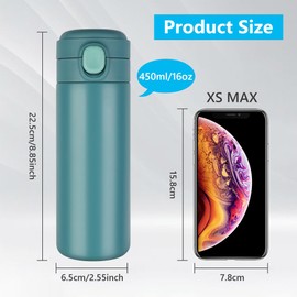 flintronic Travel Mugs, Leakproof, BPA-Free Stainless Steel Coffee Cup, 450ml Insulated Water Cup, 304 Stainless Steel Vacuum Drink Flasks - for Hot & Cold Drinks When- & Wherever You Want
