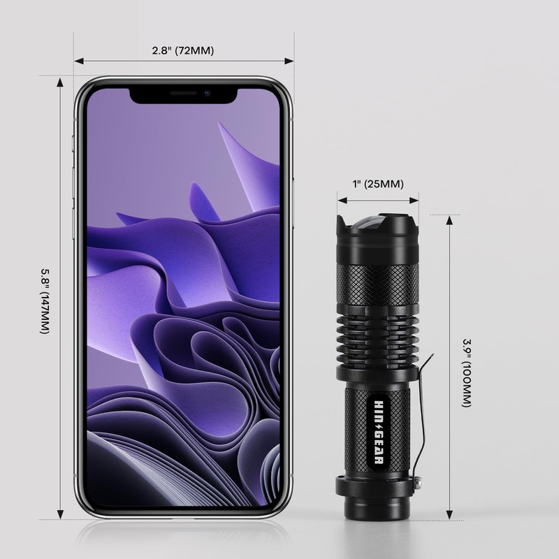 HinsGEAR 2 Pack Red Flashlight LED Single Mode Light 1