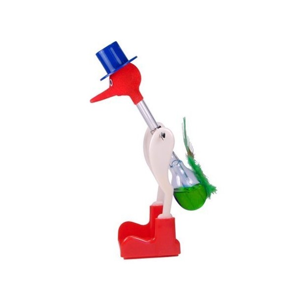 Westminster Novelty Glass Drinking Dipping Dippy Bird Toy Red (Random Liquid Color), one