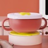 Toddler Suction Cup Bowls with Lids Prevent Falling Stainless Steel