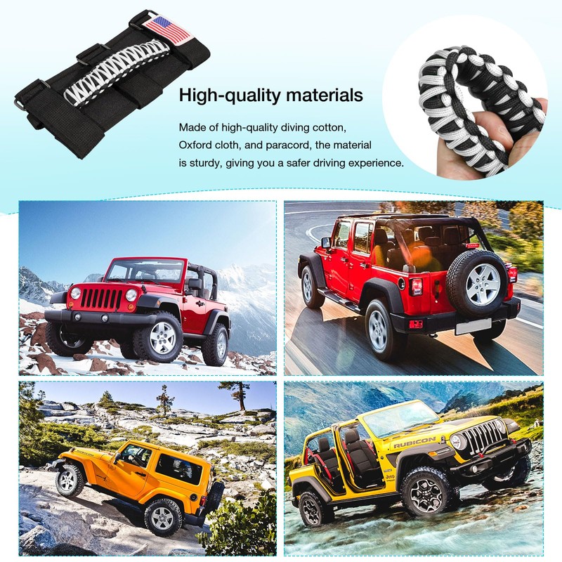 Gaizon 4 Pack Grab Handles Roll Bar Paracord Handgrip Handles