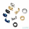 ALOHAMONI Fake Earrings, Ear Cuff, Earrings, Black, Silver, Binaural, 2-piece